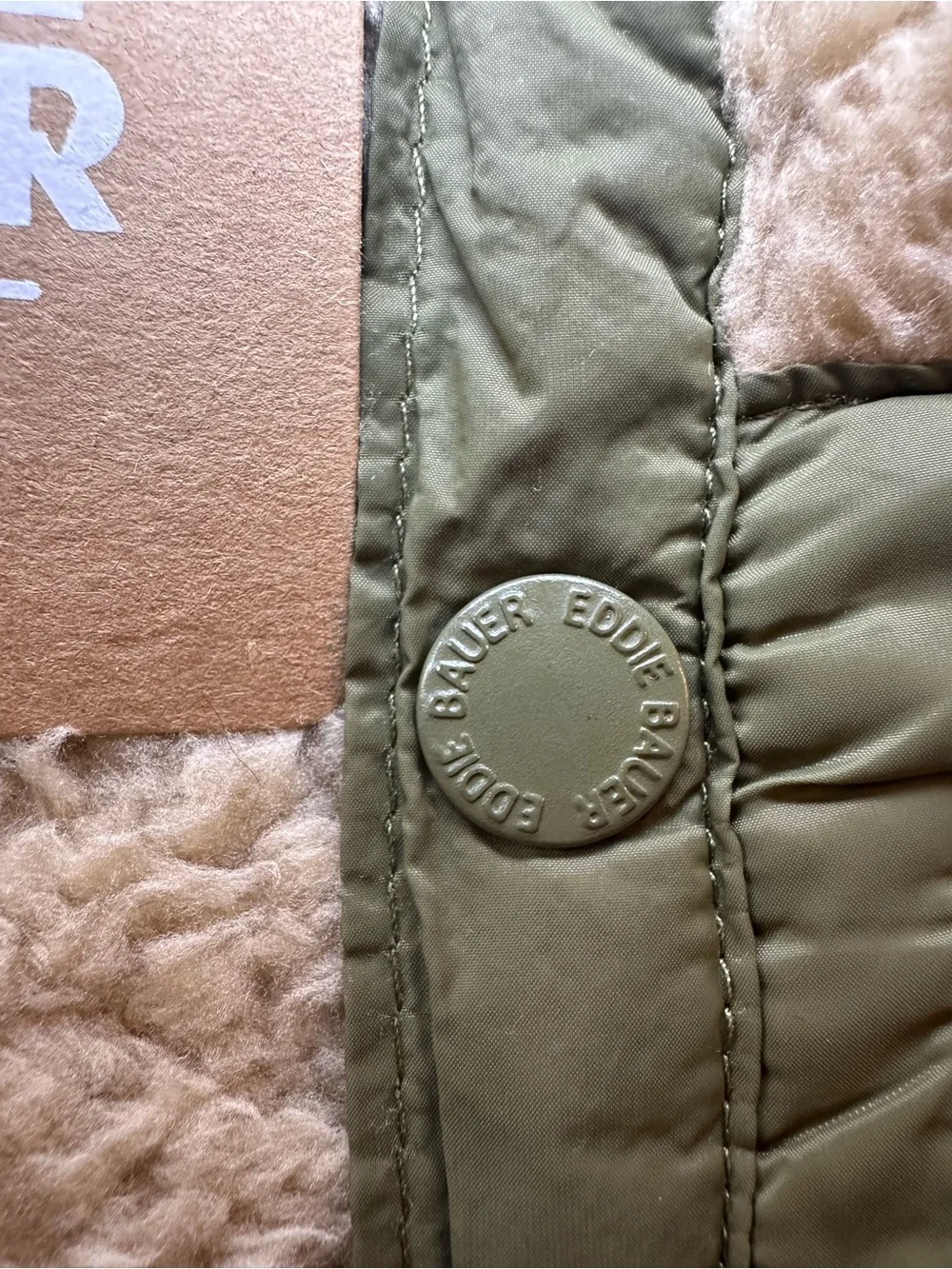 Eddie Bauer Kids Olive Green Hooded Vest & Heathered Henley Set 18M NWT